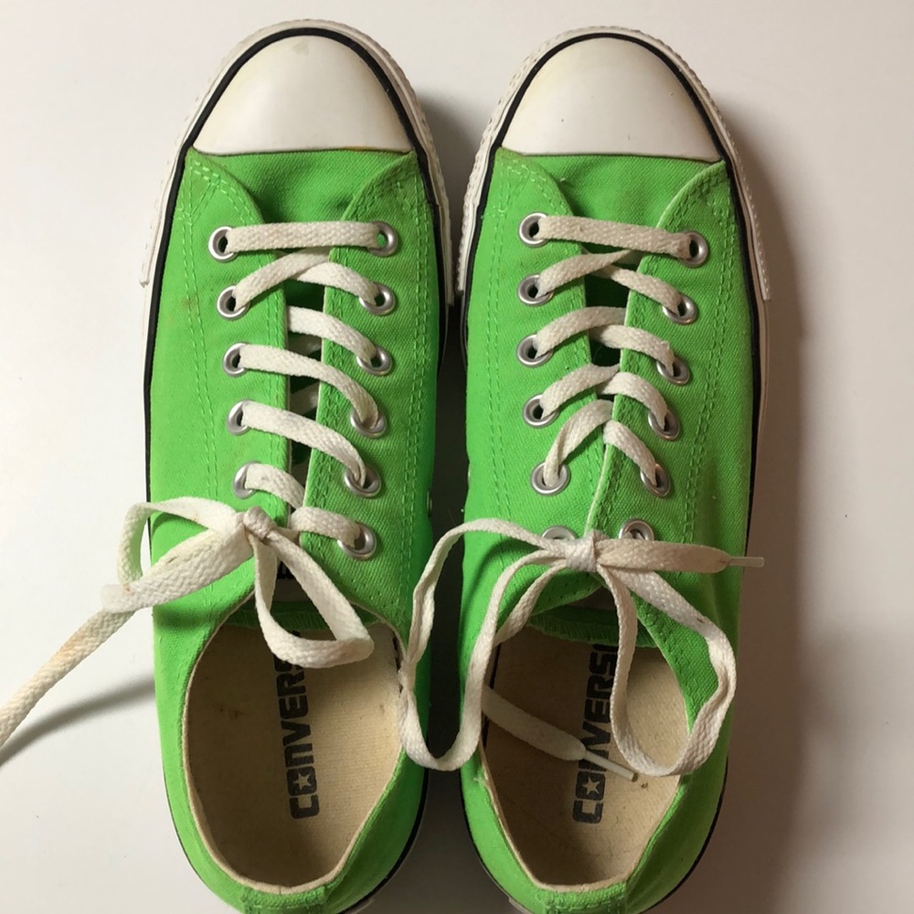 Converse sneakers! Lime green. Worn 3 times!